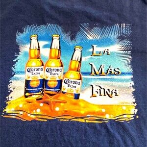 Corona Extra La Mas Fina Puerto Morelos Graphic Shirt XL